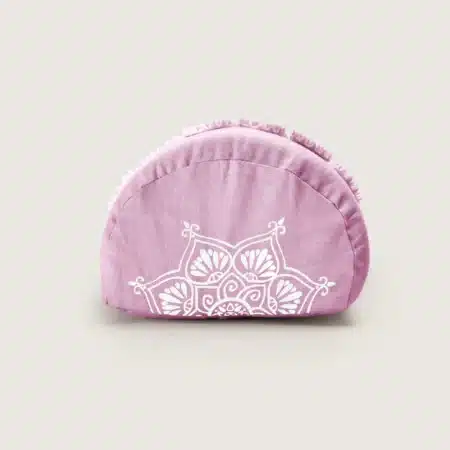 pink acupressure pillow side