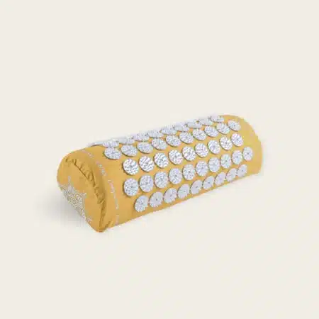 yellow acupressure pillow side